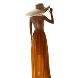 Holiday Super Fairy Chiffon Dress Showing Thin Yellow Sexy Big Dew Back Sanya Bali Tourist Beach Dress