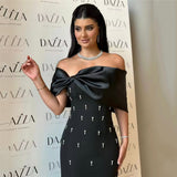 Temperament Dress Sexy Shoulder Name Party Dinner Dress Banding Skirt