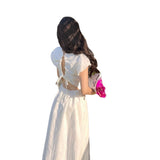 Bare Back Seaside Holiday Dress Sanya Photo Beach Dress Showing Thin Bubble Sleeves Super Fairy Dress