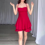 Women's Summer Sling Hanging Neck Collar Strap Sexy High-Rise Repair Cake Skirt