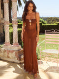 Women's Adjustment Shoulder Strap Chest Floral Metallic Dress DJPT