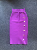 And Winter New Waist Slim Half Skirt Fashion Slit Buckle Long Skirt Slim Bandage Nepotism
