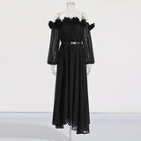Famous Party Dress 2025 Summer New Three-Dimensional Flowers To Receive Waist Dress Woman