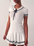 Shuxin's New Summer New College Style Short-Sleeved Knitted Short-Sleeved Girl Polo Collar Dress A Dress