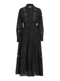 Summer New Fashion Collar Embroidered Water-Soluble Flower Hollow Shirt + Strapping Rope Skirt Dress Suit Woman