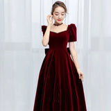 Bridal Toasting Clothes Big-Size Fatmm Spring 2025 New Wine Red Back Door Engagement Evening Dress