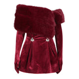 Temperament Elegant Style Velvet Skirt 2025 Summer New Bra Wearing More French Wool Design Dress Dress Woman