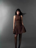 2025 Irregular Neckpei Design Peng Peng Dress Symmetrical Folds In Spring And Summer