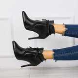Winter New Women's Leather Boots Tips Followed Zipper Short Boots High Quality Shoes