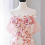Flower Evening Dress 2025 New Bridal Toast Dress Shoulder Senior Art Exam Host Dress Woman