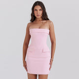 Braid Waist Slimming Thin Ass Short Dress 2025 Professional Style Dress Dress Woman DJPT