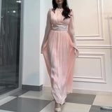 2024 Round Collar Light Dress Slim Slim Light Luxury With Long Skirt