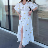 New Summer Women's Clothing Prints Thin Waist Fashion Fairy Style Dress