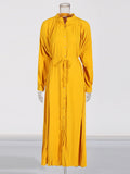 Casual Simple Style Dress 2025 Summer Fashion Long Sleeves With Loose Large-Size Dress Woman