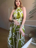Summer New Fashion Temperament Round Collar Printing Dress