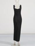 Hottie Bag Hip Dress 2025 Summer New U Collared Back With Diamond Lady Hanging Dress Dress