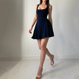 2025 New Solid Color Sleeveless Tie With Hip Repair Dress