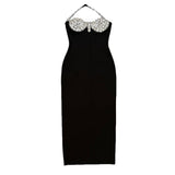 Hanging Neck Banda Skirt 2024 New Heavy Industry Nail Dew Party Dress Dress Dress