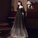 Dress Women 2025 New Banquet Temperament Art Exam Black Annual Banquet Dress Birthday Party Dress
