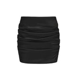 Set Club Shop Sexy Hanging Neck Collar With Short Top + Folded Pocket Hip Skirt Skirt