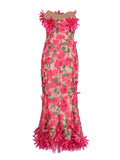 Retro Court Style Thoracic Dress 2025 Summer New Flower Embroidery Mesh Splicing Bag-Groom Dress Woman