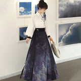 Design And Painting Chinese Style Improvement Han Elements Female Shirt Horse Face Dress Set 6935