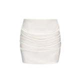 Set Club Shop Sexy Hanging Neck Collar With Short Top + Folded Pocket Hip Skirt Skirt
