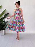 Fashion Colorful Printed Holiday Casual Dress For Summer 2024
