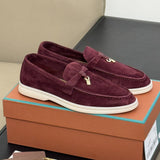 Loafers Women&Men's Shoes Leather Shoes Round Head Flat Floor Casual Shoes High Quality Shoes