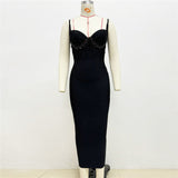 Sexy V-Neck Nail Beaded Diamond Sling Banding Dress Dress For The Party Party