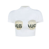Summer 2025 New Fashion Style Casual Bair Tycoat Short-Sleeved T-Shirt For Women DJPT