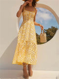 Summer Spanish Niche Brand Design Goddess Temperamental Slinging Irregular Fishtail Dress