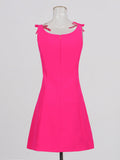 A Skirt 2025 Summer New Small Fragrant Wind U-Neck Bow Decorated Sexy Sling Dress