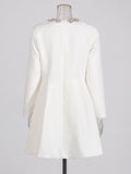 Famous Sexy Light Extravagant Evening Dress 2025 Spring New Square Collar Diamond Splicing Short-Term Waist Dress