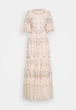 Summer British Tide Fairy Embroidery Flower Lotus Leaf Sleeves Wood Ear Goddess Net Yarn Cake Dress Dress
