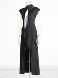 Street Style Shirt Dress 2025 Spring New Collar Heavy Industry Tie With Body-In-Body Temperament Dress Dress Woman