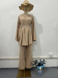 2024 New Folded Design Sense Fashion Temperament Loose Pants Suit Woman