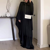 Women's Wish Round Collar Robe Loose Comfortable Fashion Bat Sleeve Temperament Long Dress