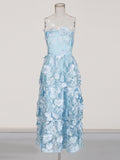 Retro Sexy Brothic Dress 2025 Spring And Summer New Three-Dimensional Flower Embroidered Lotus Leaf Side Light Luxury Dress
