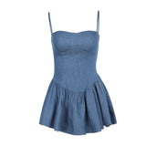 Summer 2025 New Sexy Bag Ass Temperament Babes Imitation Denim Dress Girl DJPT