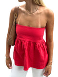 Summer Women's Waist Fashion Pure Color Short Small Top Direct Sales DJPT