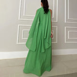 2024 Summer Neck Chiffon Dress Light Luxury Sexy Shawl Dress