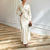 2025 New Women's Solid-Colored Long-Sleeved Jacket Half-Dress Fashion Suit
