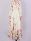 Early Autumn Australian Design Elegant Fresh Floral Shirt Top + High Waist Half-Dress Suit