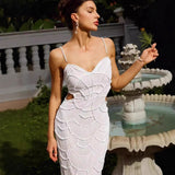 Tudted In The Middle Of The Waist Slinged Ribbon Dress Celeban Birthday Party Dinner Dress