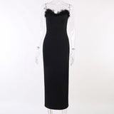 Tset Skirt Women's New Summer 2025 V-Neck Fur Fishtail Skirt DJPT