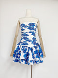 And Spicy Body-Repair Printed Floral Dress Dress Dress Dress Woman With New Summer Tsets And Folds