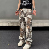 Summer New Retro Leisure Branches Camouflage Pants Water Wash Old Work Pants DJPT