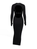 Temperament Sexy Elegant Style Dress 2025 Summer New Round Collar Hollow Design High-Sensing Knitwear Dress Woman