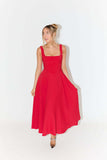 Summer New Simple Sexy Solid Color Shoulder Strap Repair Medium Long Dress